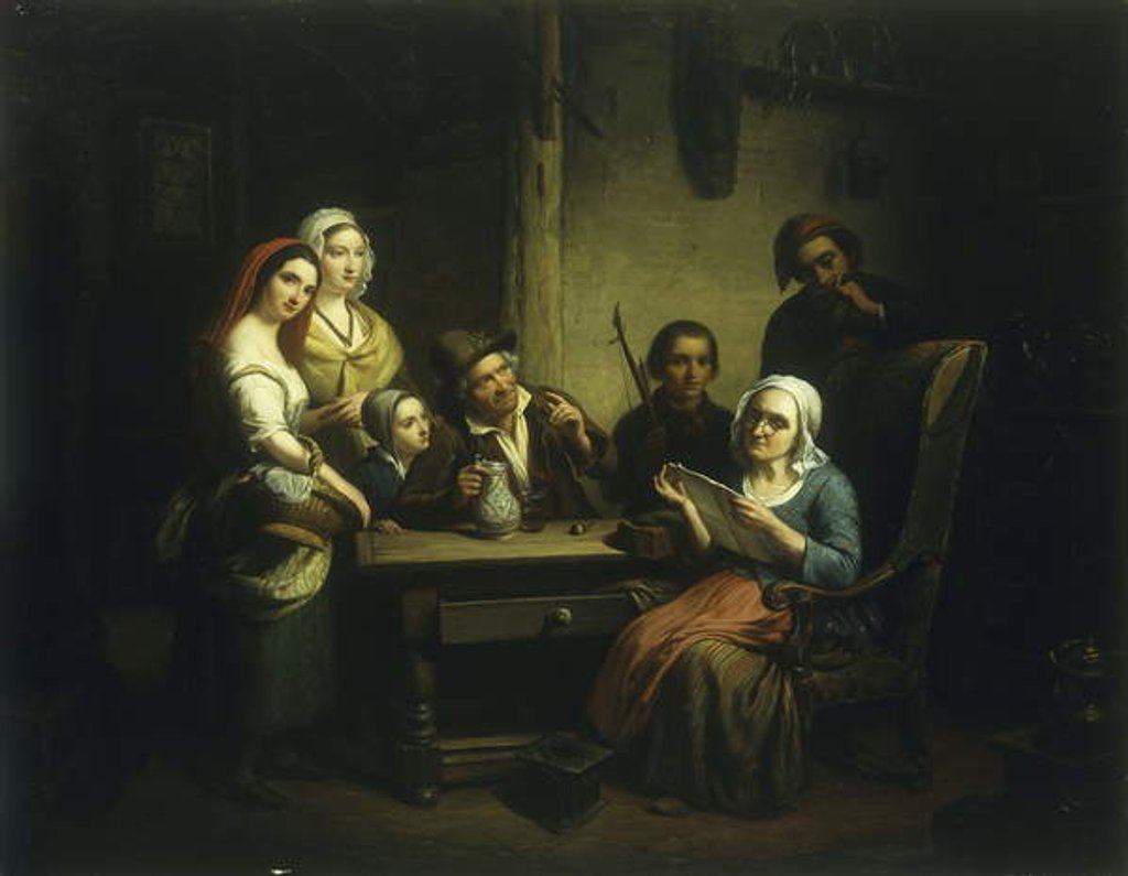 Detail of The Letter by Henri Decaisne