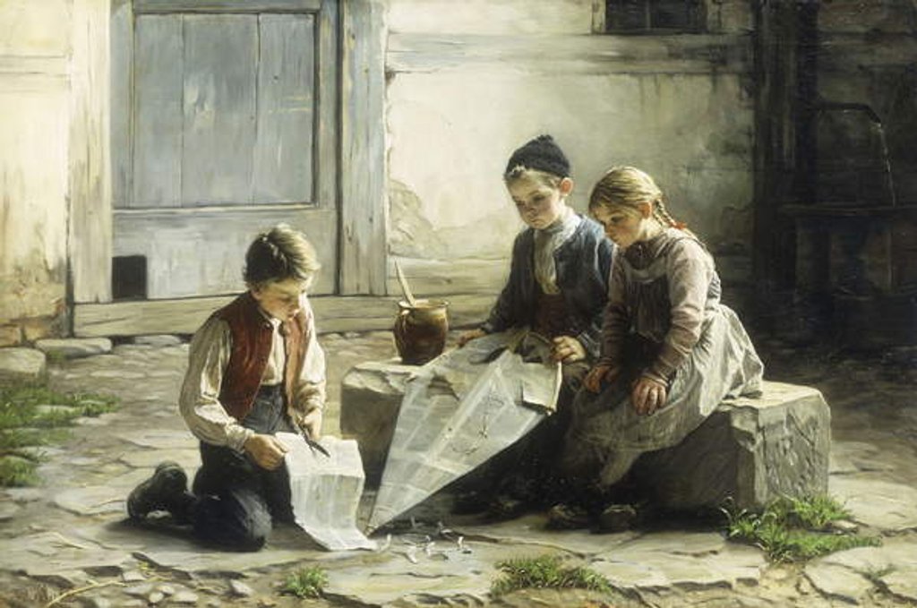 Detail of Repairing the Kite, 1895 by Gustav Igler