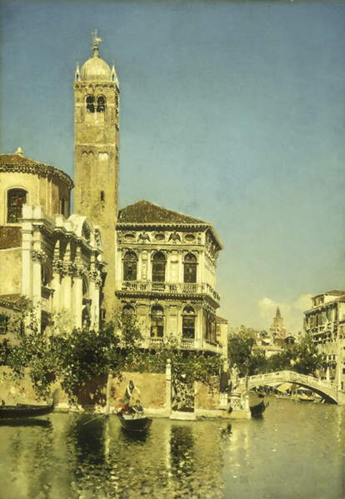 Detail of A Venetian Canal Scene by Martin Rico y Ortega