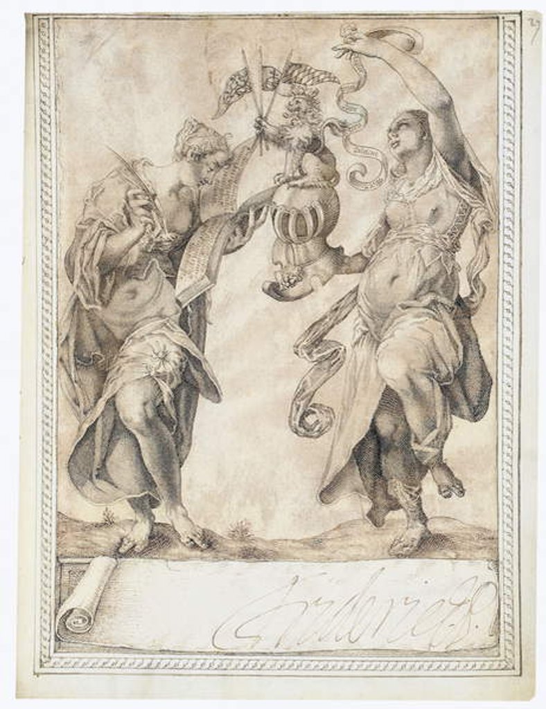 Detail of Page from the Album Amicorum of Philipp Hainhofer, 1596-1633 by School European