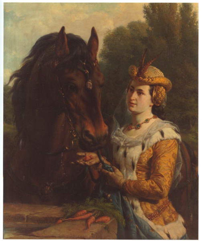 Detail of Jacoba van Beieren with her horse by Otto Eerelman