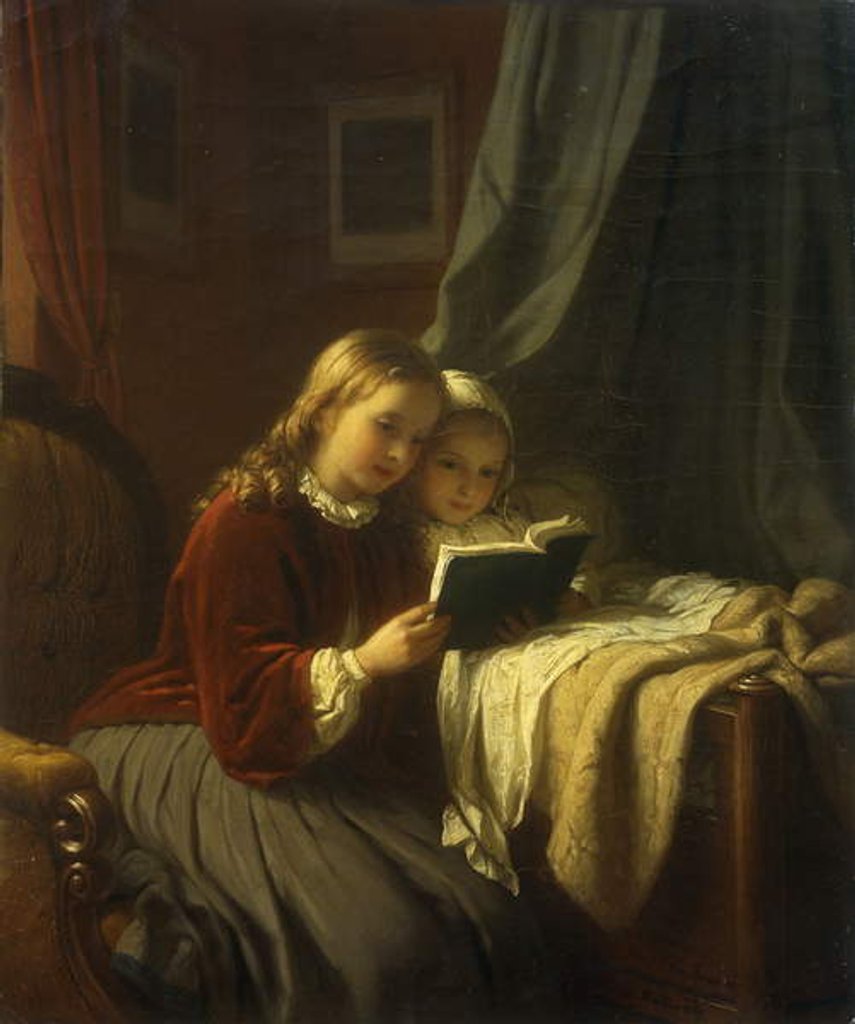Detail of The Bedtime Story, 1867 by Johann Georg Meyer