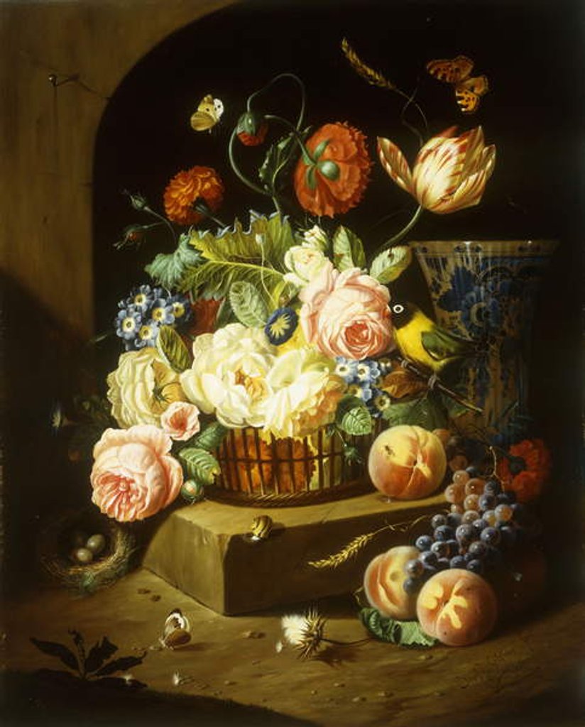 Detail of Still life with assorted flowers by Josef Holstayn
