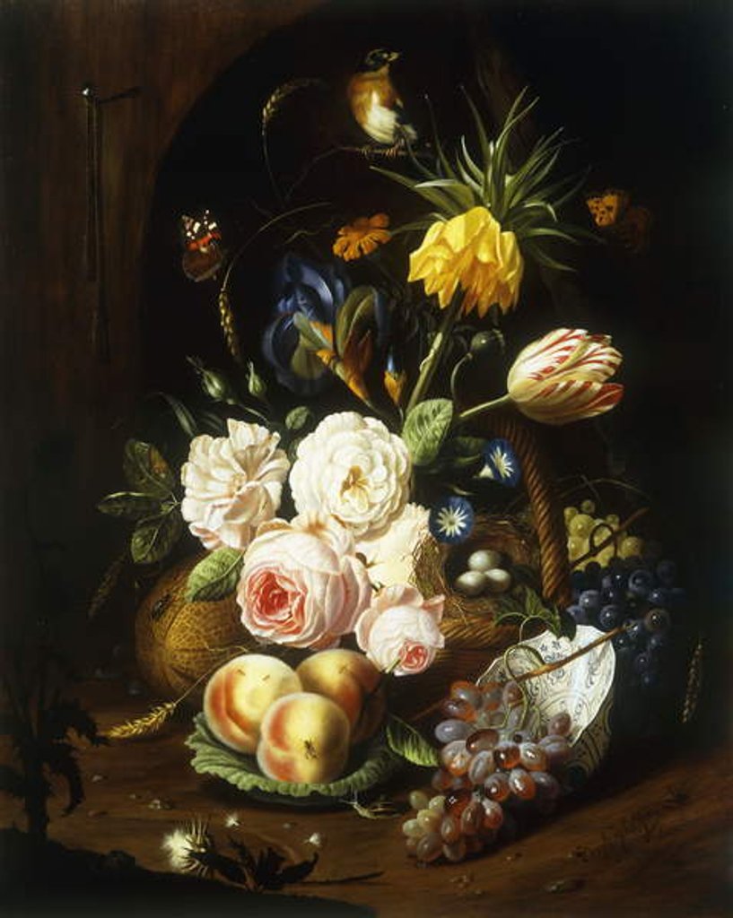 Detail of Still life with assorted flowers by Josef Holstayn