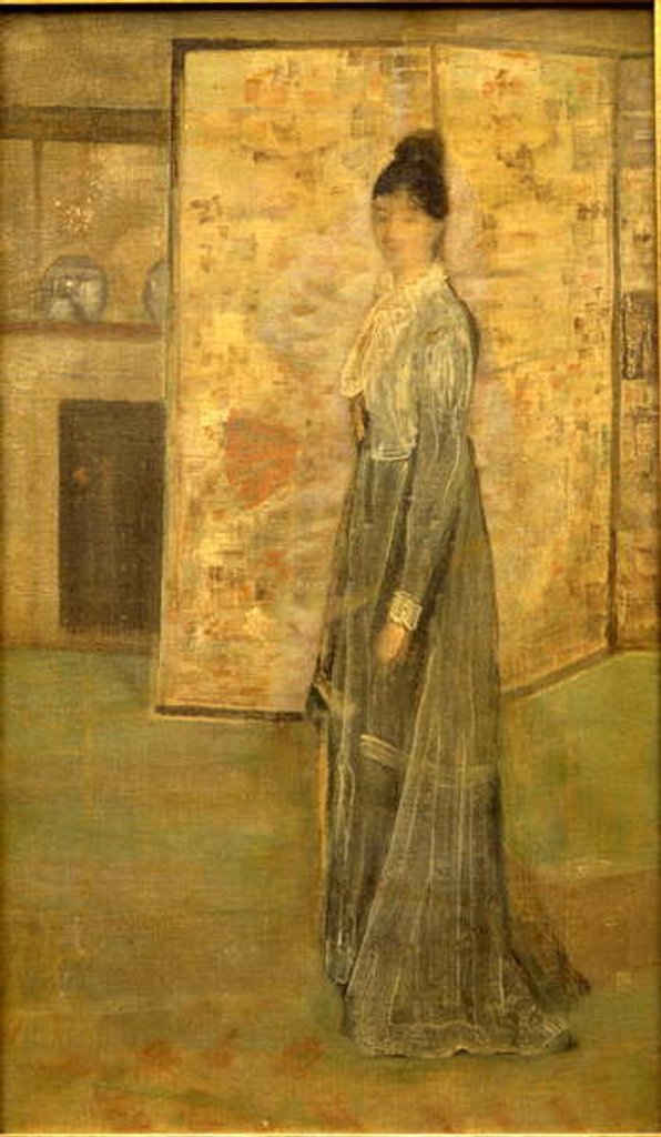 Detail of Arrangement in Flesh Color and Grey: The Chinese Screen by James Abbott McNeill Whistler