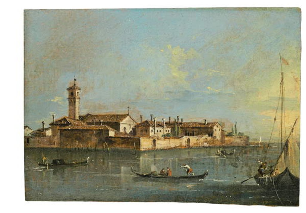 Detail of The Island of Lazzaretto Vecchio, Venice by Francesco Guardi