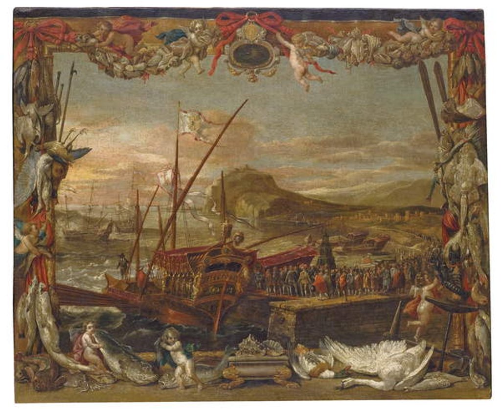 Detail of The Embarkation of Don Juan of Austria by David the Younger Teniers