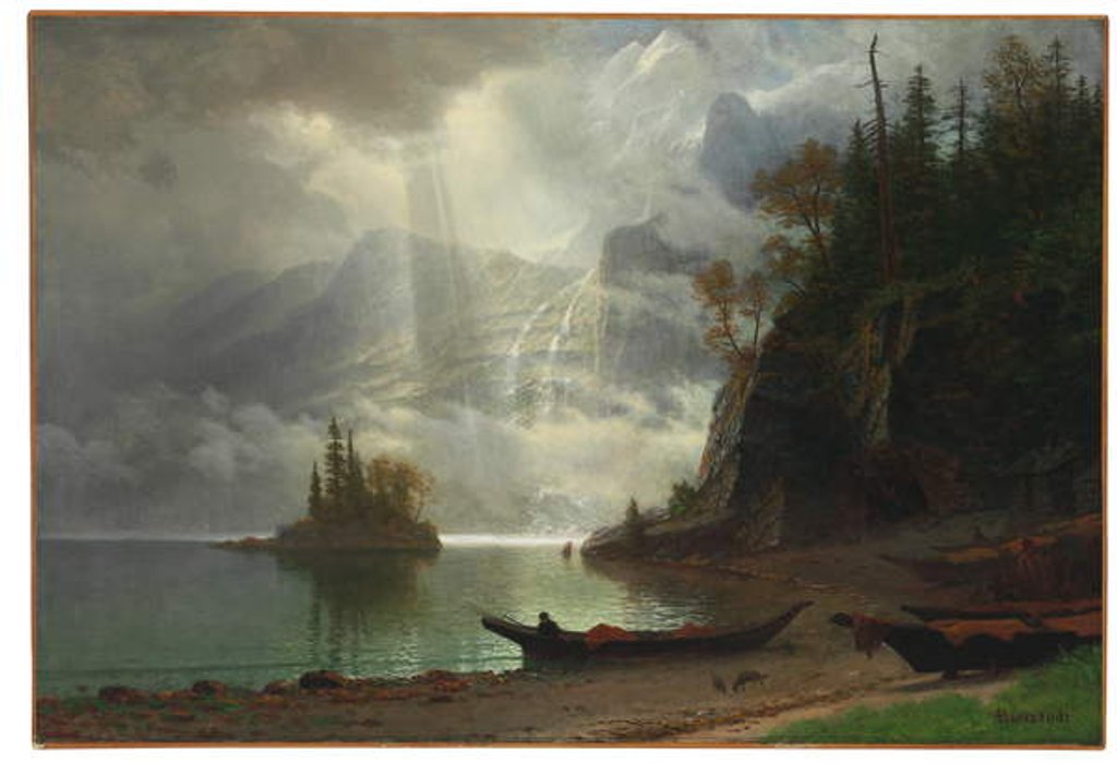 Detail of Island in the Lake by Albert Bierstadt