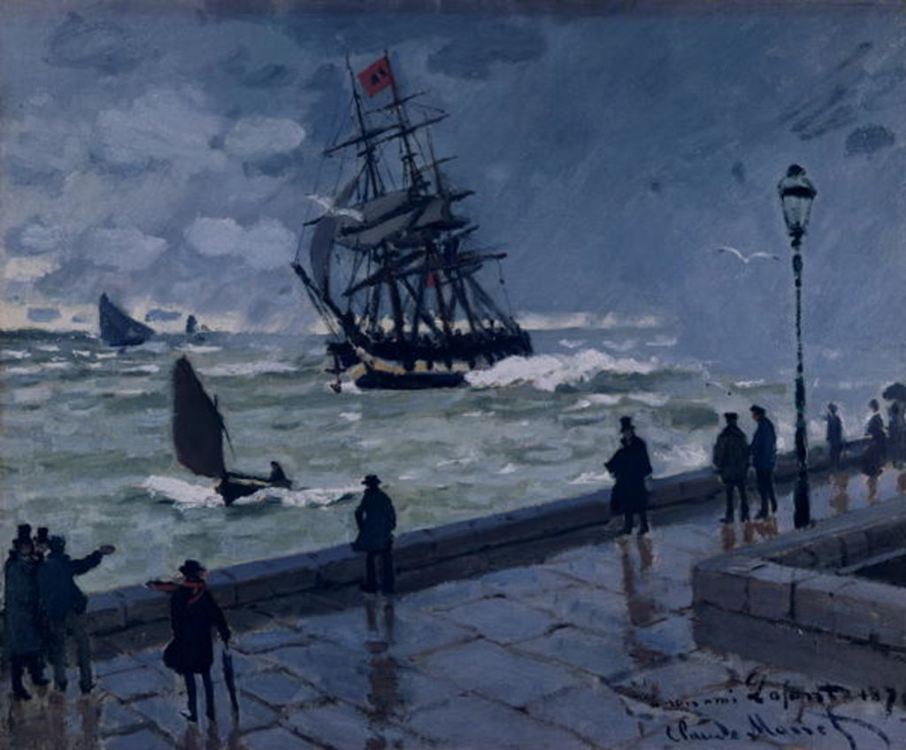 Detail of The Jetty at Le Havre, Bad Weather, 1870 by Claude Monet