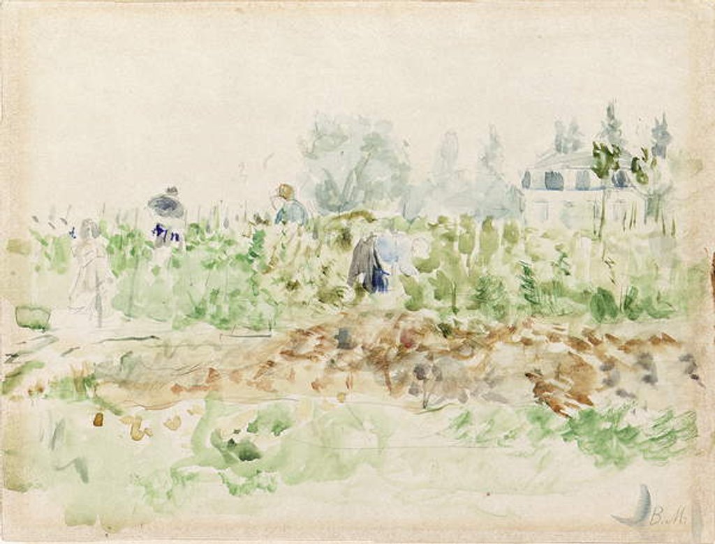 Detail of Dans les vignes, 1881 by Berthe Morisot