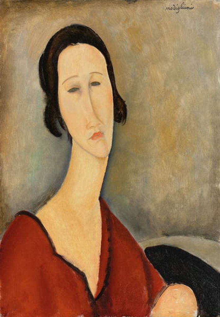Detail of Madame Hanka Zborowska, 1917 by Amedeo Modigliani