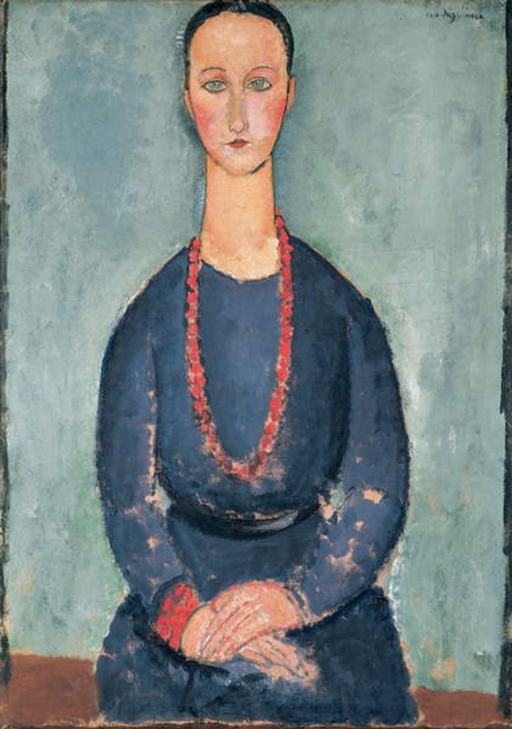 Detail of Woman with a Red Necklace, 1918 by Amedeo Modigliani