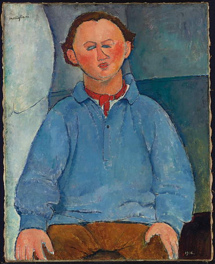 Detail of Portrait of sculptor Oscar Miestchaninoff, 1916 by Amedeo Modigliani