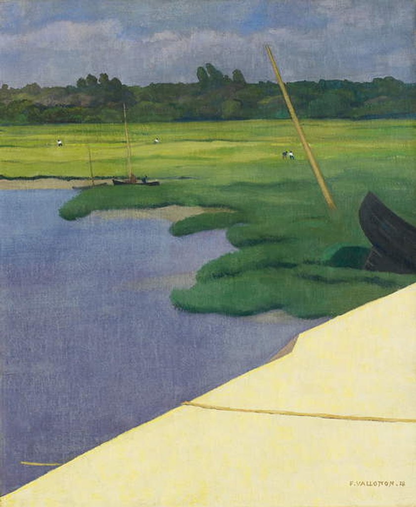 Detail of Quai de Berville, 1918 by Felix Edouard Vallotton