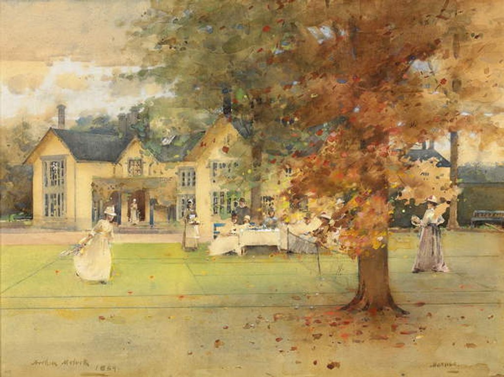 Detail of The Lawn Tennis Party at Marcus, 1889 by Arthur Melville