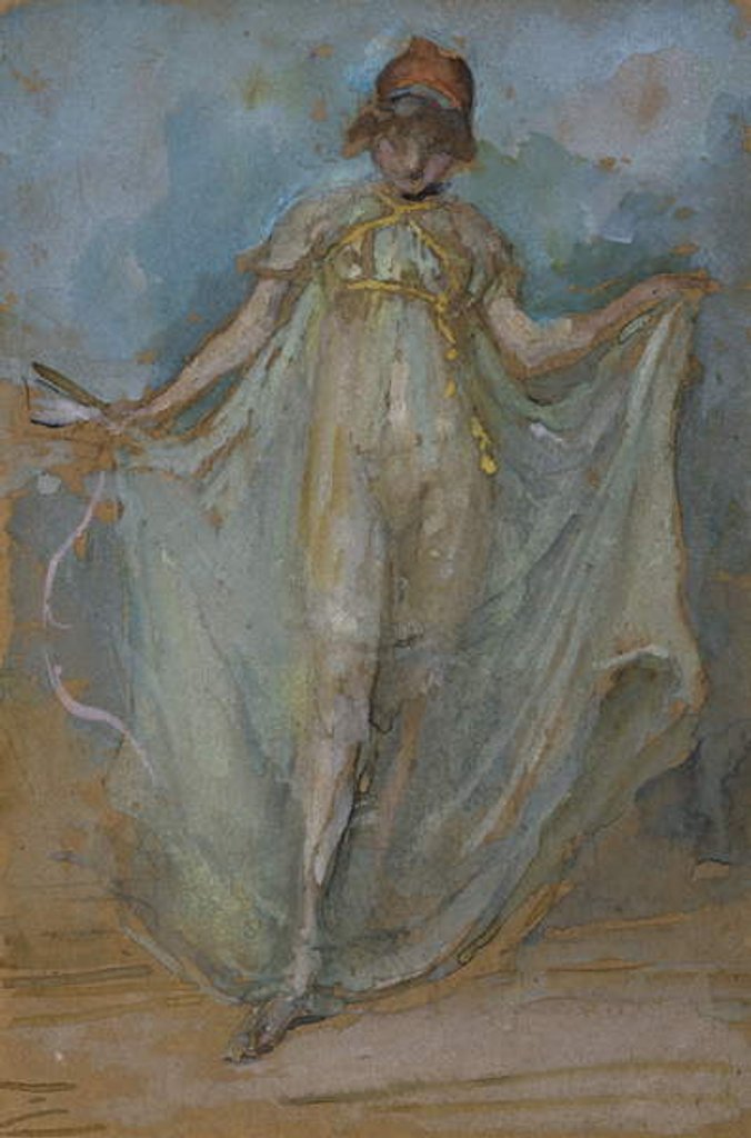 Detail of Green and Gold, The Dancer by James Abbott McNeill Whistler