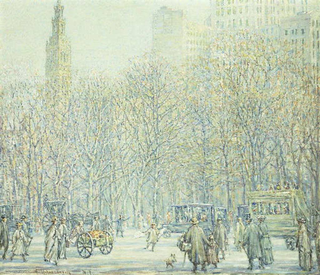 Detail of Winter in New York by F. Usher de Voll