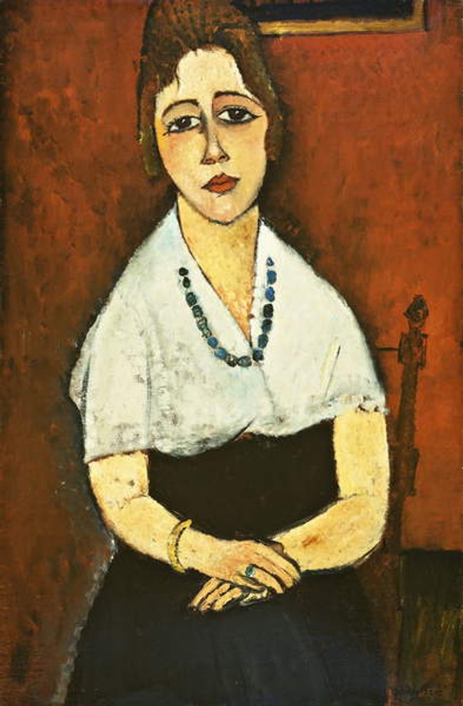 Detail of Girl With Necklace; La Fille Au Collier, 1917 by Amedeo Modigliani