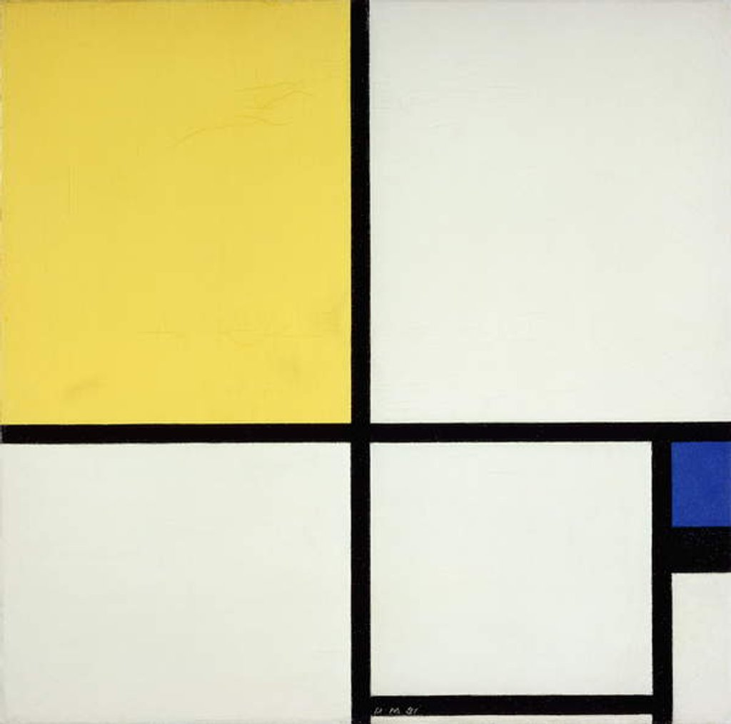 Detail of Composition with Blue and Yellow; Composition avec Bleu et Jaune, 1931 by Piet Mondrian