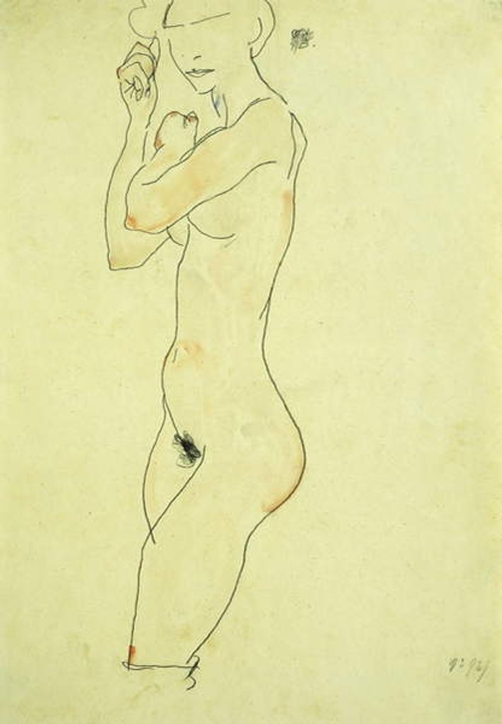 Detail of Standing Nude; Stehender Akt, 1913 by Egon Schiele