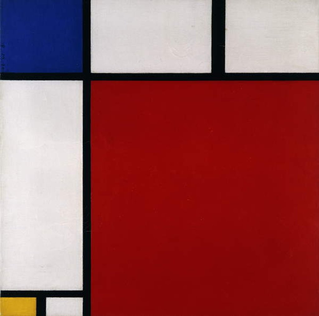 Detail of Composition with Red, Blue and Yellow, 1930 by Piet Mondrian