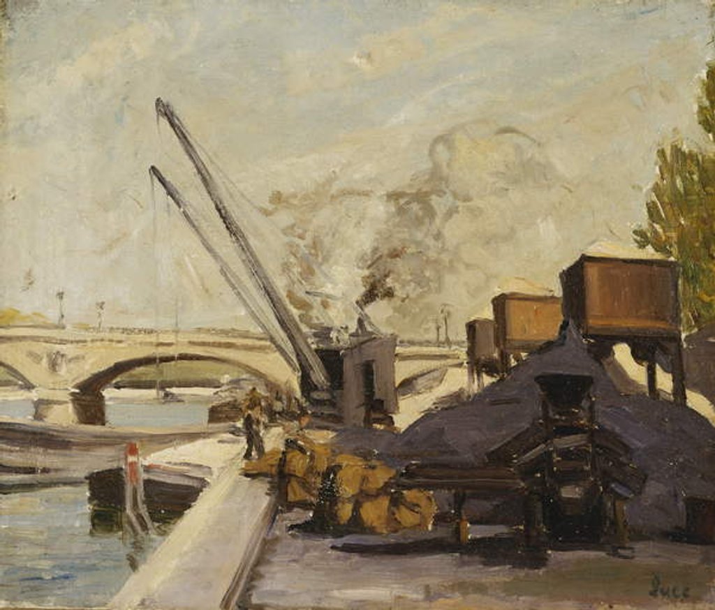 Detail of Cranes on the Seine; Grues sur la Seine by Maximilien Luce