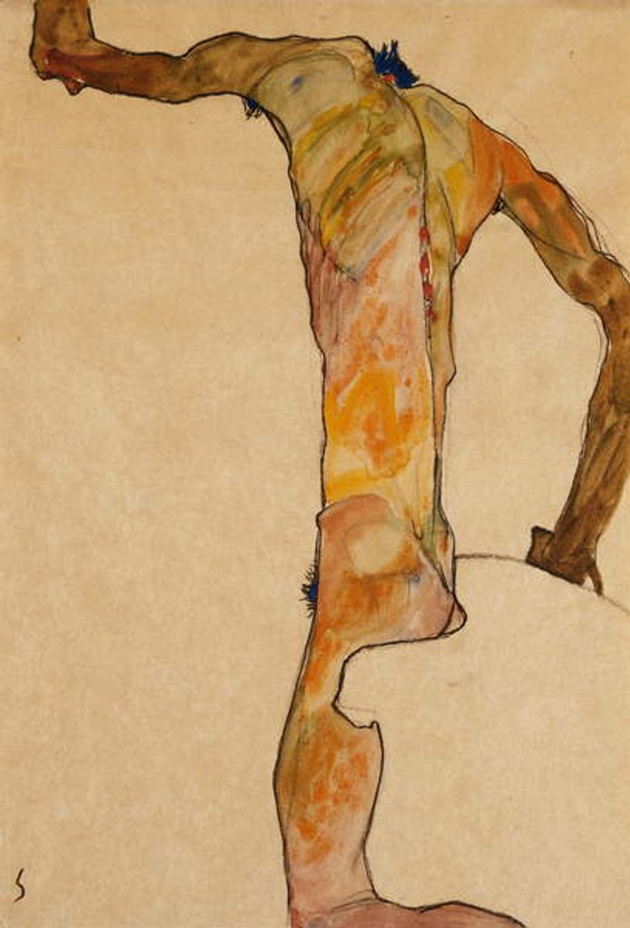 Detail of Male Nude; Mannlicher Akt, 1910 by Egon Schiele