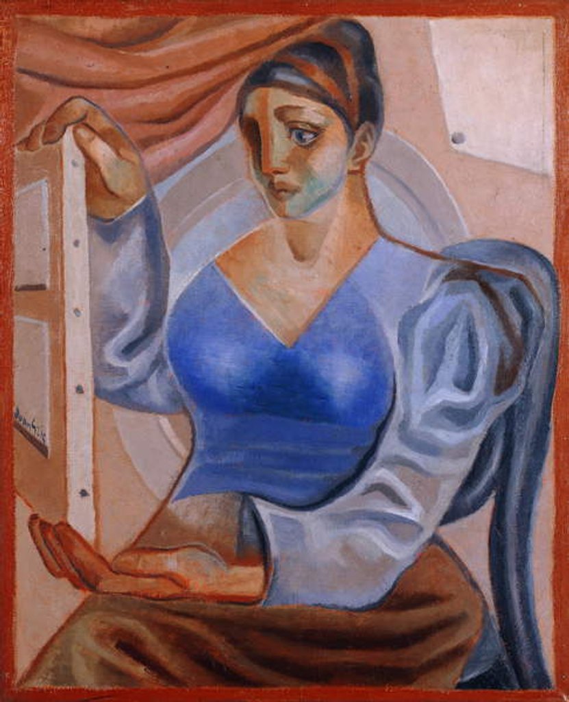 Detail of Woman with a Painting; La Femme au Tableau by Juan Gris