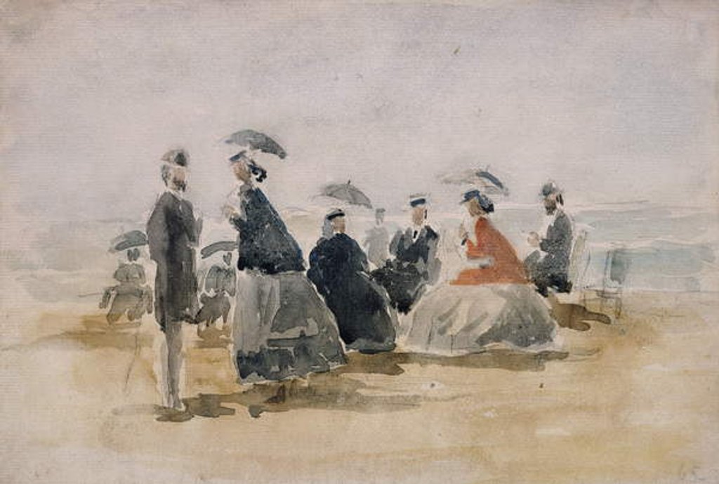 Detail of Les Crinolines, 1865 by Eugene Louis Boudin
