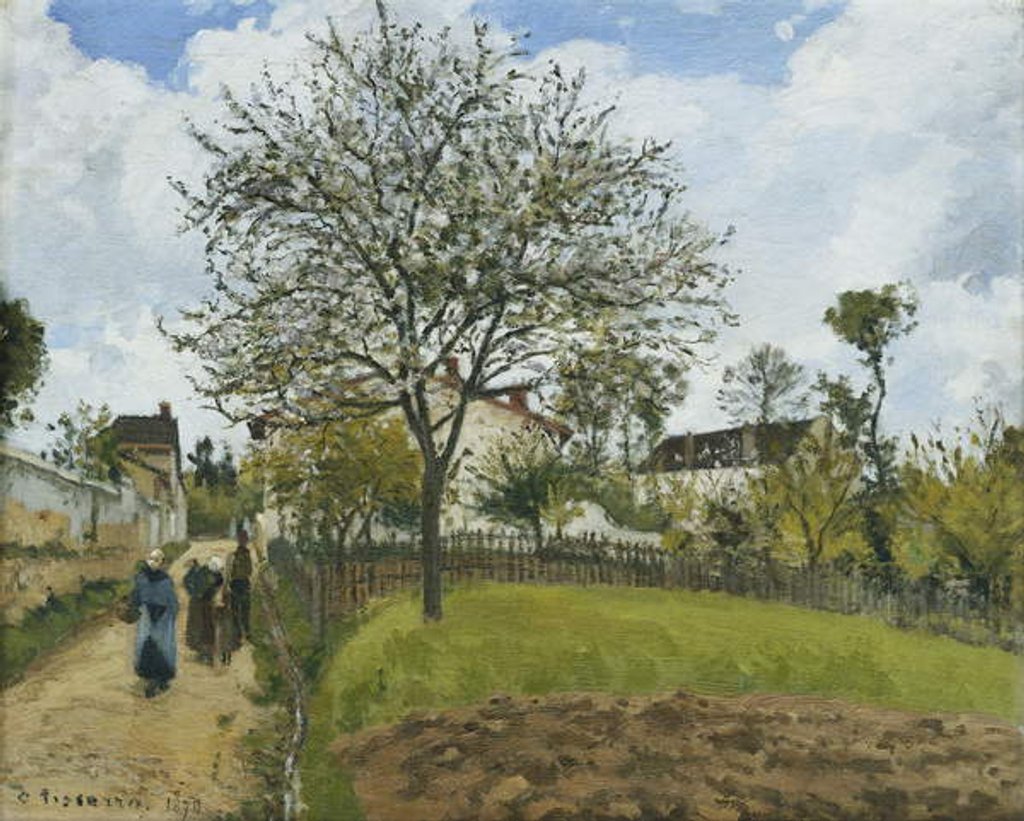 Detail of Landscape in Louveciennes; Paysage a Louveciennes, 1870 by Camille Pissarro