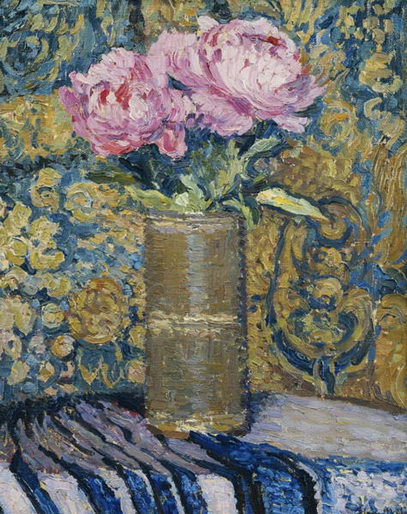 Detail of Bouquet of Peonies; Le Bouquet de Pivoines by Henri Martin