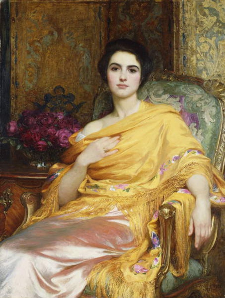 Detail of Portrait of Elsa, Daughter of William Hall by Frank Dicksee