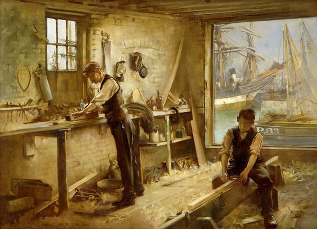 Detail of The Shipwright's Workshop, 1902 by Albert Chevallier Tayler