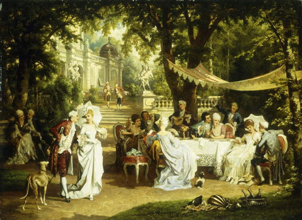 Detail of The Garden Party by Karl or Carl the Younger Schweninger