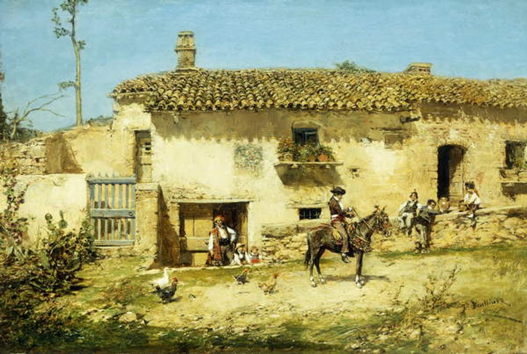 Detail of A Spanish Farm by Jose Benlliure y Gil