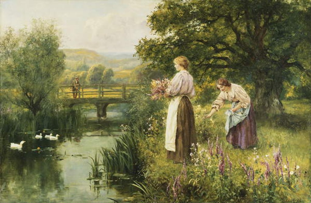 Detail of Gathering Spring Flowers by Henry John Yeend King