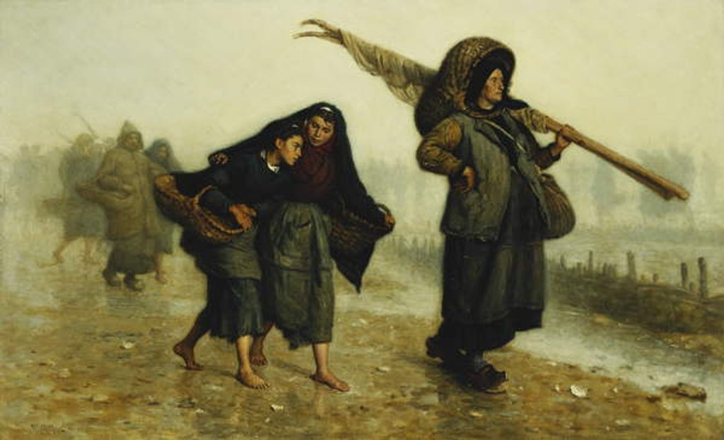 Detail of The Shell Collectors; Les Ramasseuses de Coquillages by Jacques Eugene Feyen