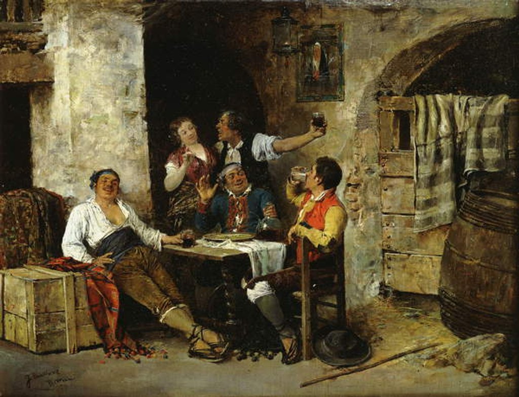 Detail of In the Tavern by Jose Benlliure y Gil