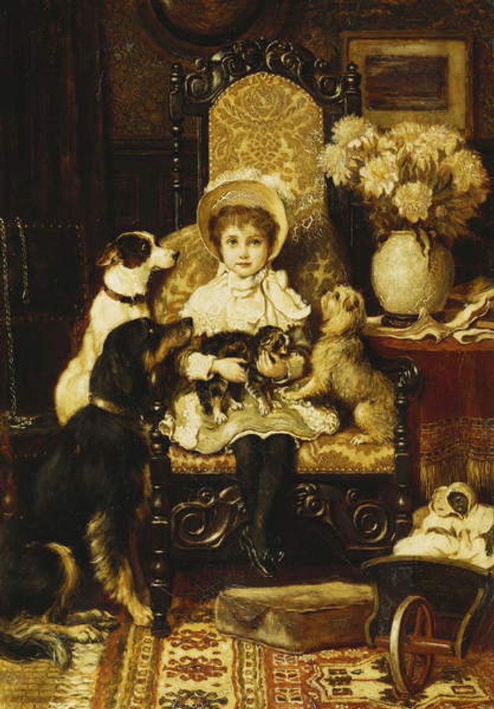 Detail of Doddy and her Pets by Charles Trevor Garland