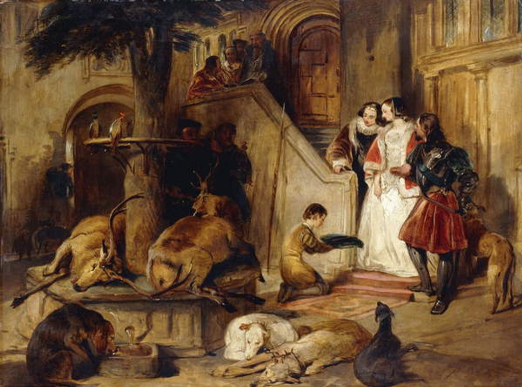 Detail of A Courtyard in the Olden Time by Edwin Landseer