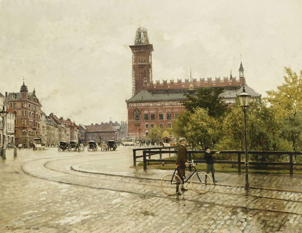 Detail of Raadhuspladsen, Copenhagen, 1893 by Paul Fischer