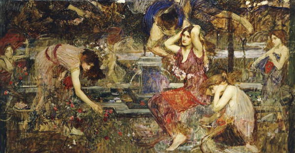 Detail of Flora and the Zephyrs by John William Waterhouse