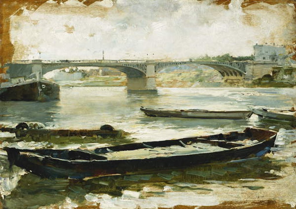 Detail of Barges on the Seine, Paris by Ludovico Marchetti