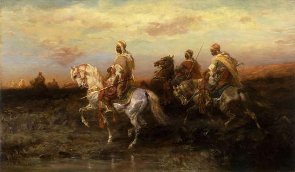 Detail of Arab Horsemen by Adolf Schreyer