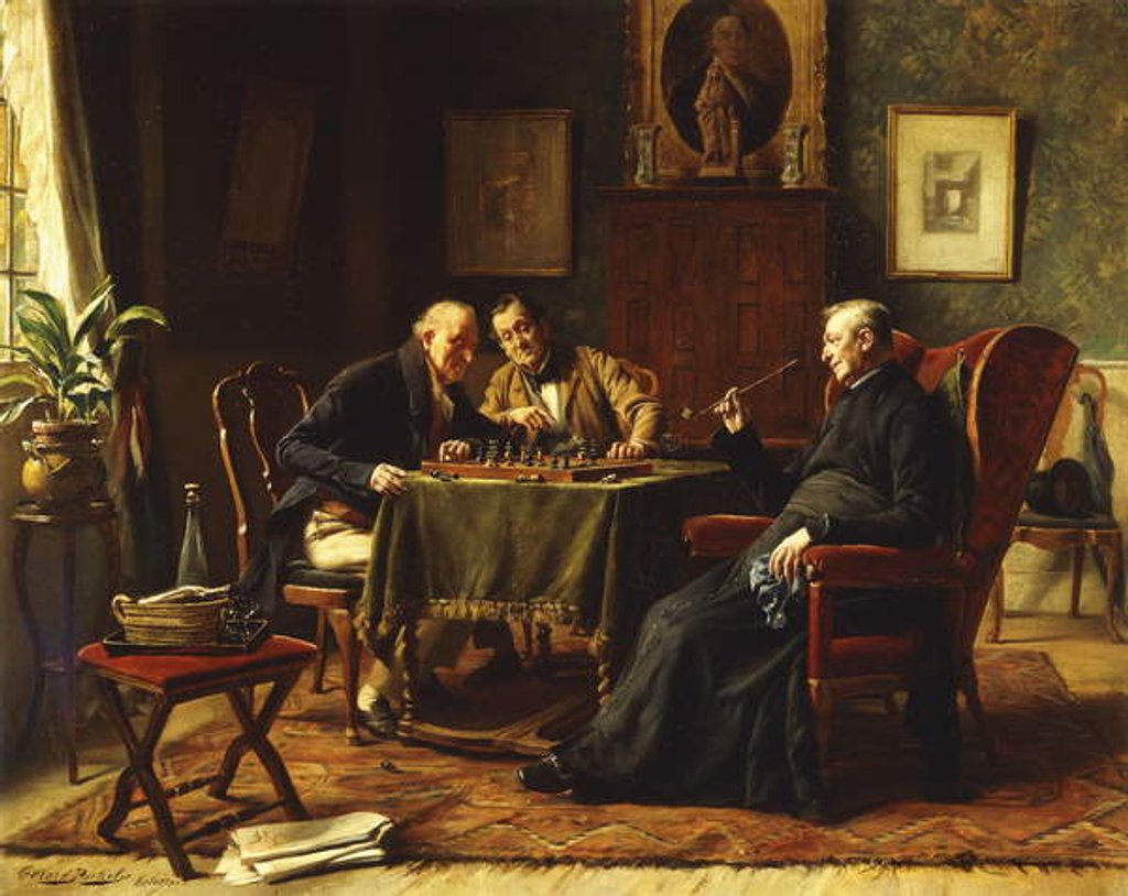 Detail of A Game of Chess by Gerard Portielje