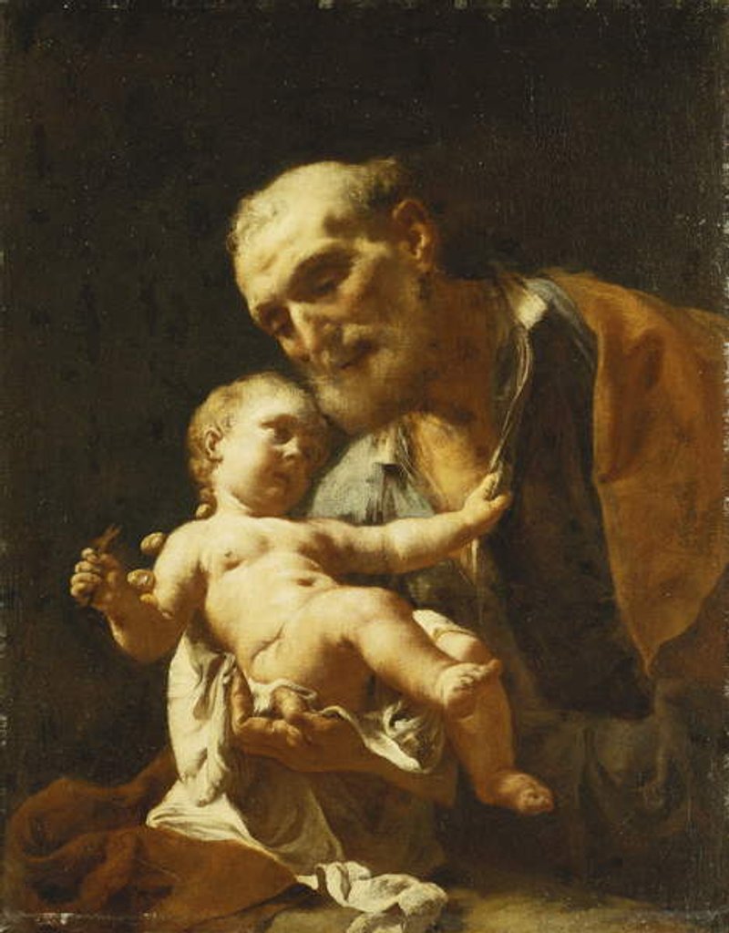 Detail of Saint Joseph and the Infant Christ by Francesco Capella