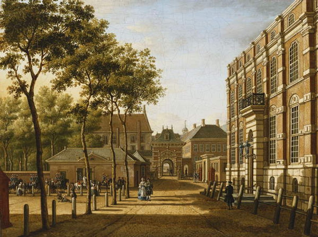 Detail of The Hague: the Mauritspoort and the Binnenhof Seen Across the Plein, 1773 by Paulus Constantin La Fargue