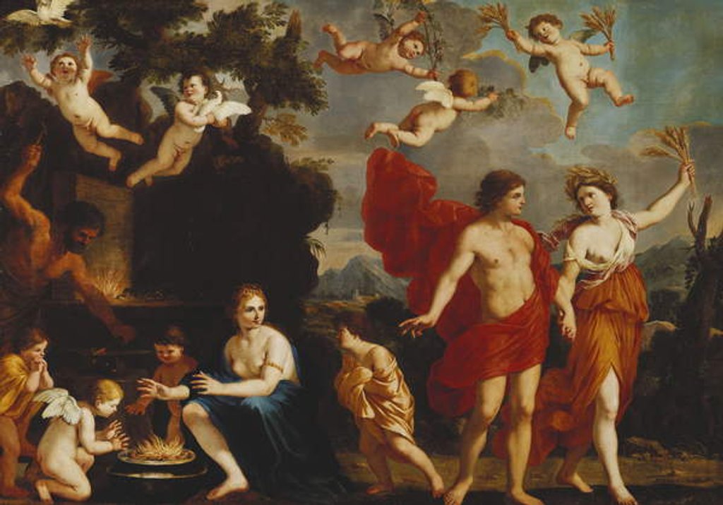 Detail of Sine Baccho et Cerere Friget Venus by Giacinto Gimignani or Gemignano