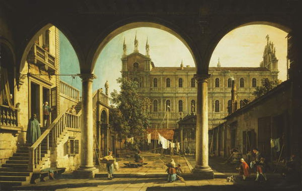 Detail of A Capriccio of the Scuola di San Marco, Venice by Canaletto