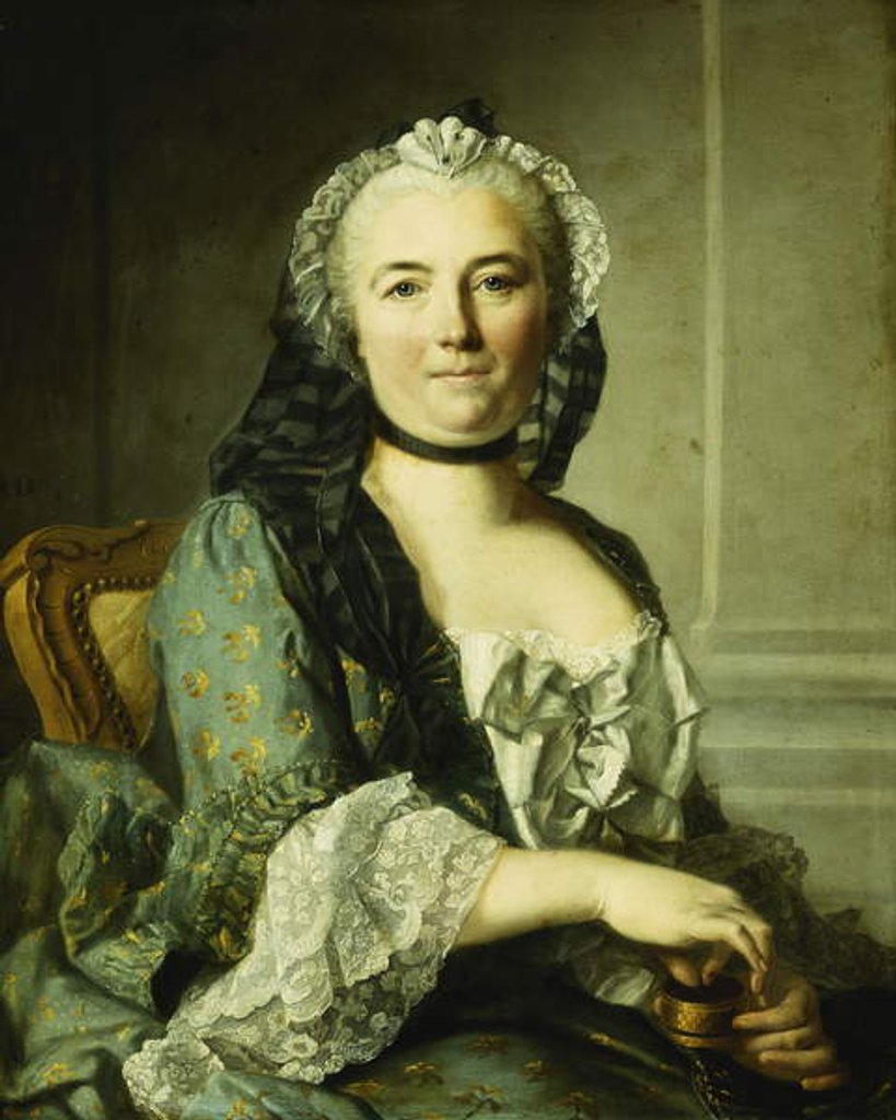 Detail of Portrait of a Lady, Seated by Louis M. Tocque